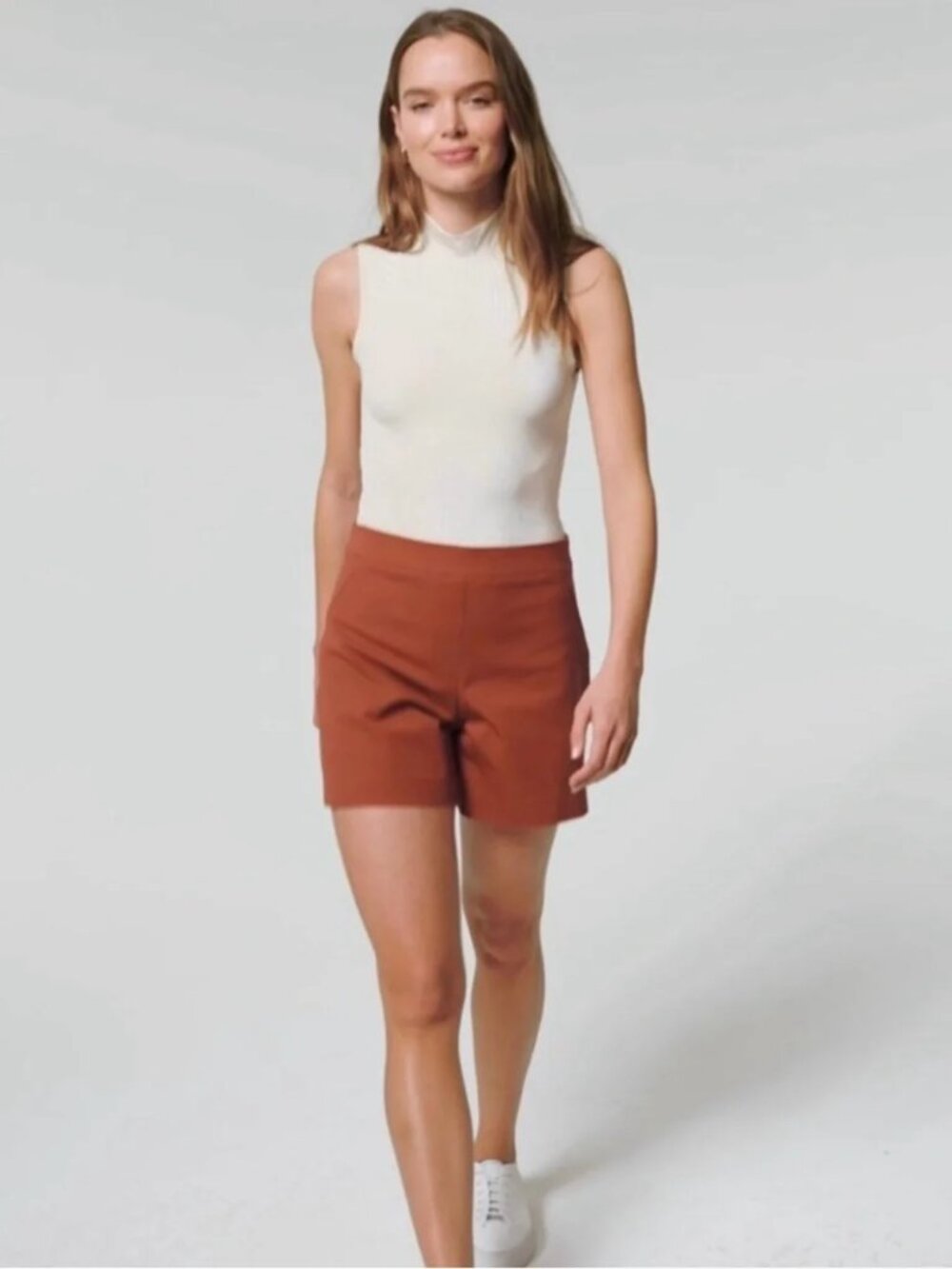 SPANX Polished On The Go Shorts M Bronze Glow Pull On Stretch 20370R